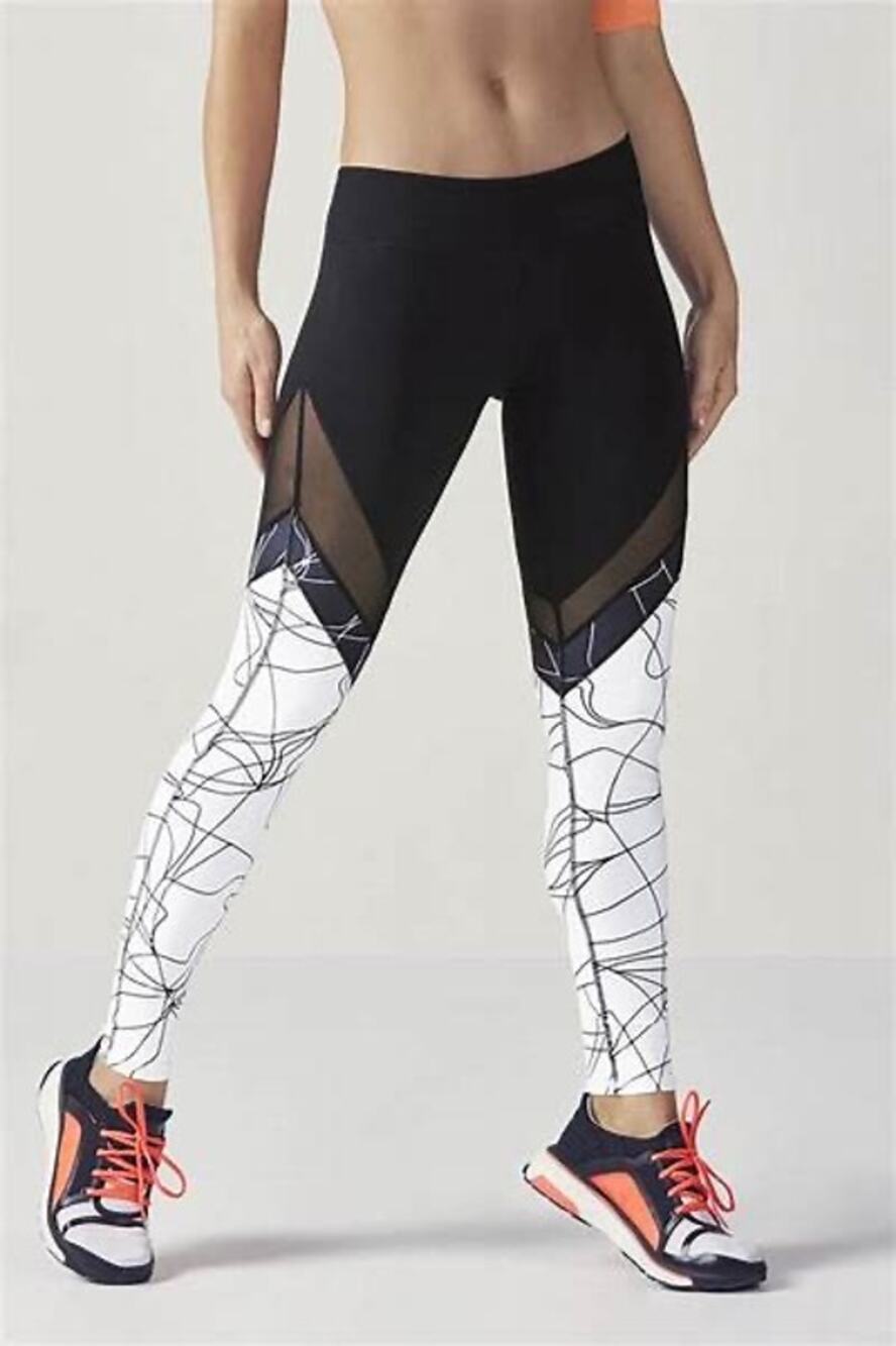 Fabletics Black White Salar Meah Powerhold Legging Size S